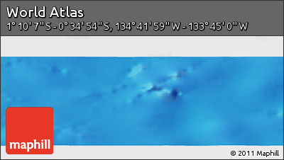 Shaded Relief Panoramic Map of the Area around 0° 52' 31" S, 134° 13' 29" W