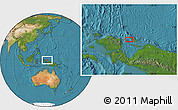 Satellite Location Map of the area around 0° 52' 31" S, 135° 13' 29" E