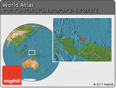 Satellite Location Map of the Area around 0° 52' 31" S, 136° 4' 29" E
