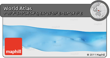 Physical Panoramic Map of the Area around 0° 52' 31" S, 136° 55' 30" E