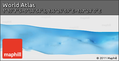 Physical Panoramic Map of the Area around 0° 52' 31" S, 136° 55' 30" E