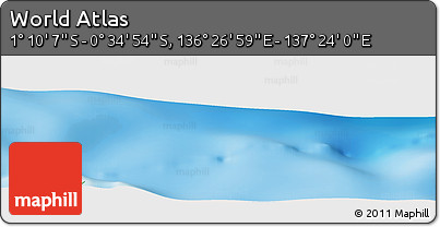 Physical Panoramic Map of the Area around 0° 52' 31" S, 136° 55' 30" E