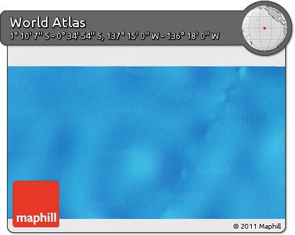 Physical 3D Map of the Area around 0° 52' 31" S, 136° 46' 30" W
