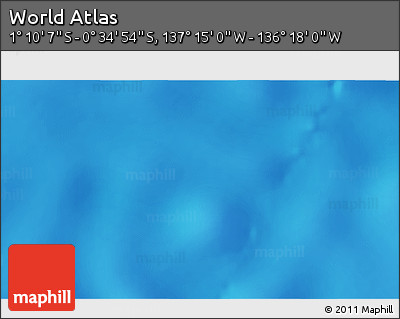 Physical 3D Map of the Area around 0° 52' 31" S, 136° 46' 30" W