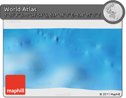 Shaded Relief 3D Map of the Area around 0° 52' 31" S, 137° 46' 30" E