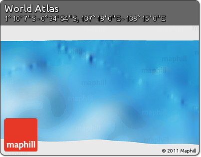 Shaded Relief 3D Map of the Area around 0° 52' 31" S, 137° 46' 30" E