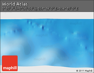 Shaded Relief 3D Map of the Area around 0° 52' 31" S, 137° 46' 30" E