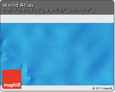 Physical 3D Map of the Area around 0° 52' 31" S, 137° 37' 30" W