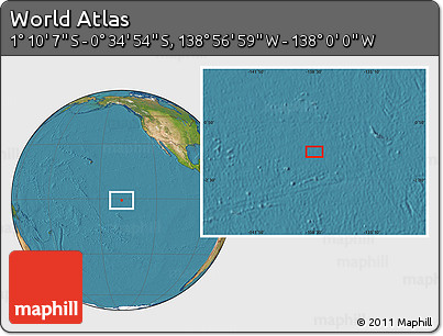 Satellite Location Map of the Area around 0° 52' 31" S, 138° 28' 29" W