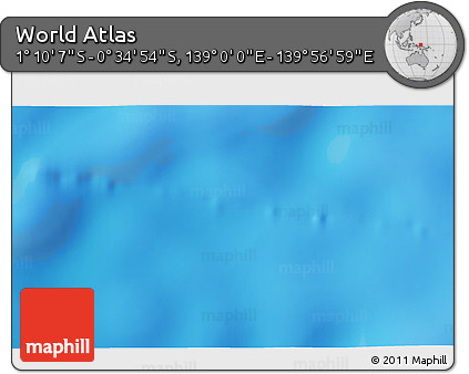 Physical 3D Map of the Area around 0° 52' 31" S, 139° 28' 29" E