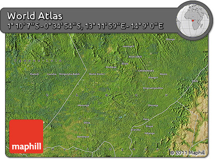 Satellite Map of the Area around 0° 52' 31" S, 13° 40' 30" E