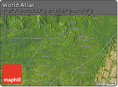 Satellite Map of the Area around 0° 52' 31" S, 13° 40' 30" E
