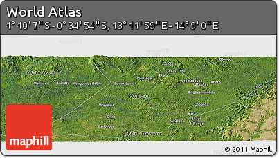 Satellite Panoramic Map of the Area around 0° 52' 31" S, 13° 40' 30" E