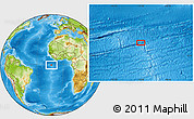 Physical Location Map of the area around 0° 52' 31" S, 13° 31' 30" W