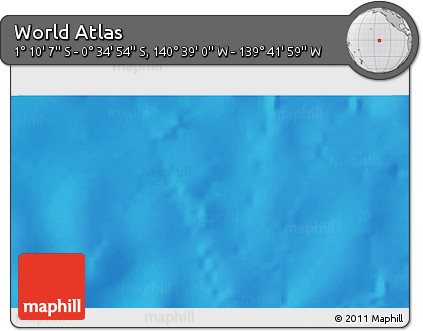 Shaded Relief 3D Map of the Area around 0° 52' 31" S, 140° 10' 30" W