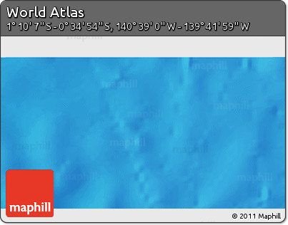 Shaded Relief 3D Map of the Area around 0° 52' 31" S, 140° 10' 30" W
