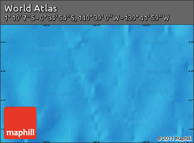 Shaded Relief Map of the Area around 0° 52' 31" S, 140° 10' 30" W