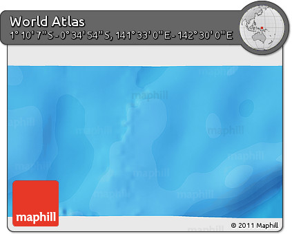 Political 3D Map of the Area around 0° 52' 31" S, 142° 1' 30" E