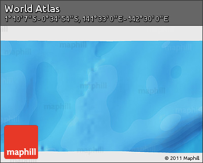 Political 3D Map of the Area around 0° 52' 31" S, 142° 1' 30" E