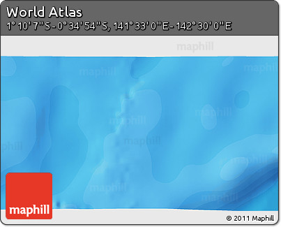 Political 3D Map of the Area around 0° 52' 31" S, 142° 1' 30" E