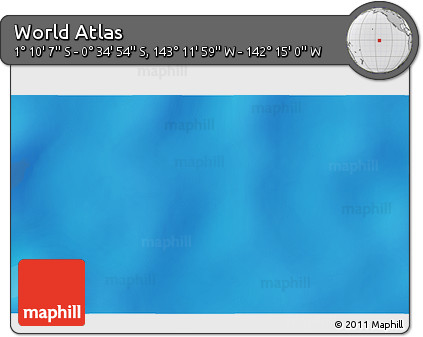 Physical 3D Map of the Area around 0° 52' 31" S, 142° 43' 29" W