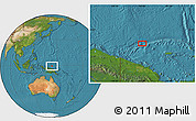 Satellite Location Map of the area around 0° 52' 31" S, 143° 43' 29" E
