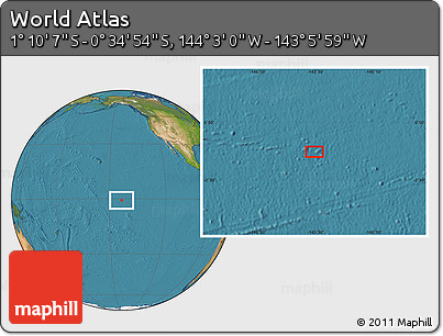 Satellite Location Map of the Area around 0° 52' 31" S, 143° 34' 29" W
