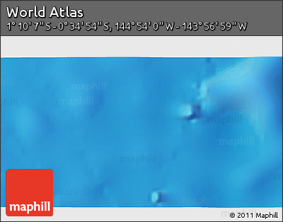 Physical 3D Map of the Area around 0° 52' 31" S, 144° 25' 30" W