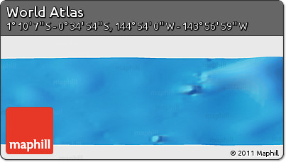 Physical Panoramic Map of the Area around 0° 52' 31" S, 144° 25' 30" W