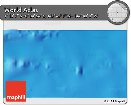 Physical 3D Map of the Area around 0° 52' 31" S, 145° 16' 30" W