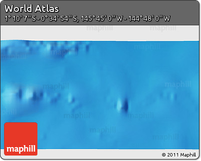 Physical 3D Map of the Area around 0° 52' 31" S, 145° 16' 30" W