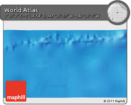 Physical 3D Map of the Area around 0° 52' 31" S, 146° 58' 29" W