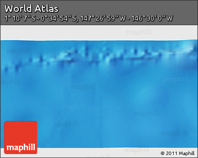 Physical 3D Map of the Area around 0° 52' 31" S, 146° 58' 29" W
