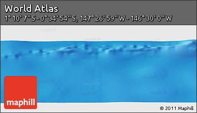 Physical Panoramic Map of the Area around 0° 52' 31" S, 146° 58' 29" W