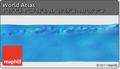 Physical Panoramic Map of the Area around 0° 52' 31" S, 146° 58' 29" W