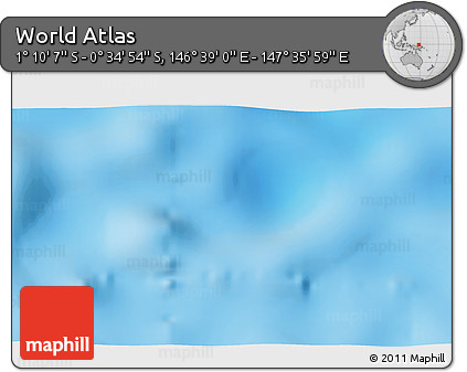 Shaded Relief 3D Map of the Area around 0° 52' 31" S, 147° 7' 30" E