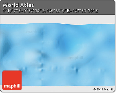 Shaded Relief 3D Map of the Area around 0° 52' 31" S, 147° 7' 30" E