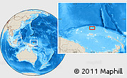Shaded Relief Location Map of the area around 0° 52' 31" S, 147° 7' 30" E