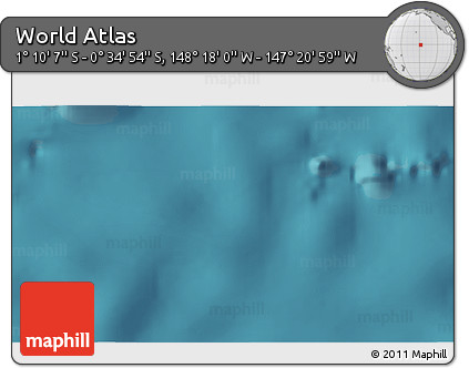Satellite 3D Map of the Area around 0° 52' 31" S, 147° 49' 29" W