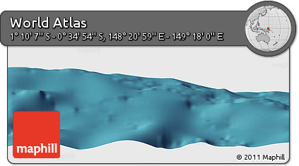 Satellite Panoramic Map of the Area around 0° 52' 31" S, 148° 49' 29" E