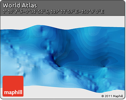 Political 3D Map of the Area around 0° 52' 31" S, 149° 40' 30" E