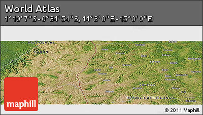 Satellite Panoramic Map of the Area around 0° 52' 31" S, 14° 31' 30" E