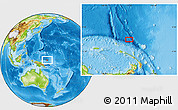 Physical Location Map of the area around 0° 52' 31" S, 151° 22' 30" E