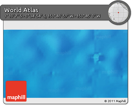 Shaded Relief 3D Map of the Area around 0° 52' 31" S, 151° 13' 29" W