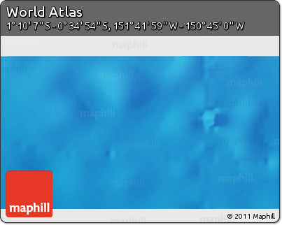 Shaded Relief 3D Map of the Area around 0° 52' 31" S, 151° 13' 29" W