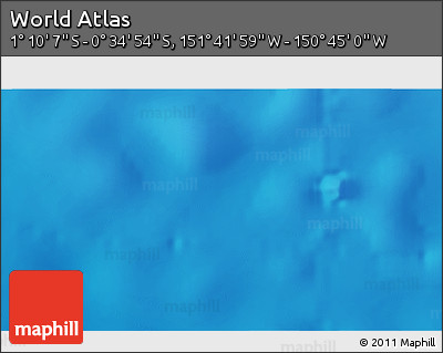 Shaded Relief 3D Map of the Area around 0° 52' 31" S, 151° 13' 29" W