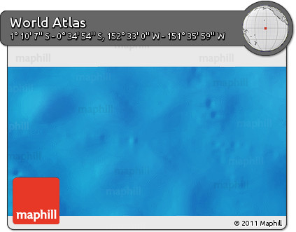 Physical 3D Map of the Area around 0° 52' 31" S, 152° 4' 29" W