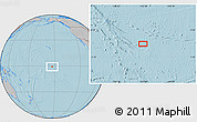 Gray Location Map of the area around 0° 52' 31" S, 152° 55' 30" W, hill shading