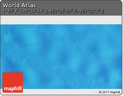 Shaded Relief 3D Map of the Area around 0° 52' 31" S, 153° 4' 29" E