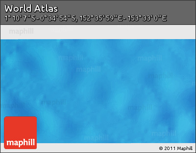 Shaded Relief 3D Map of the Area around 0° 52' 31" S, 153° 4' 29" E